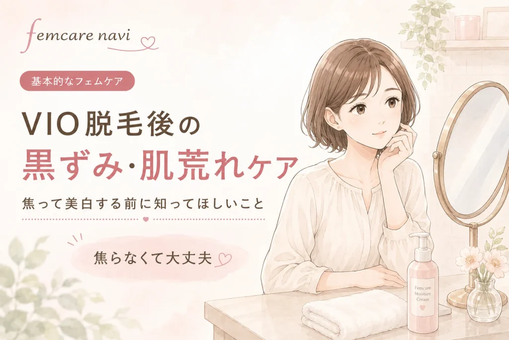 VIO脱毛後の黒ずみ、肌荒れケアのイメージ